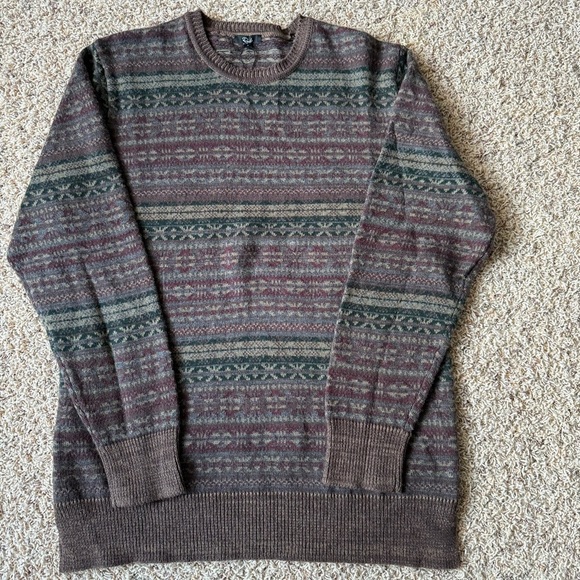 NWT Rails | Men's Carlisle Fair Isle Wool Blend Highland Rust Sweater $168 - Picture 5 of 15